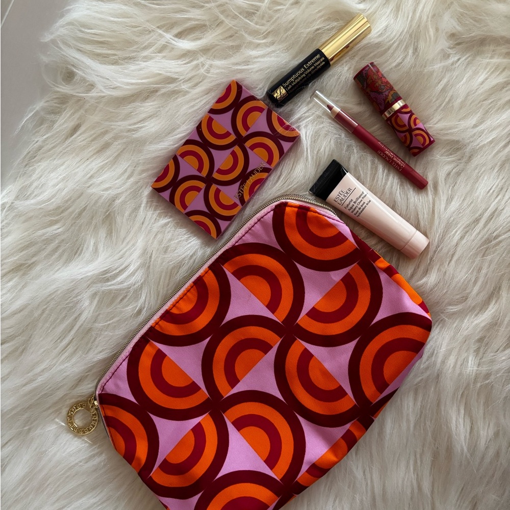 Estée Lauder makeup and bag